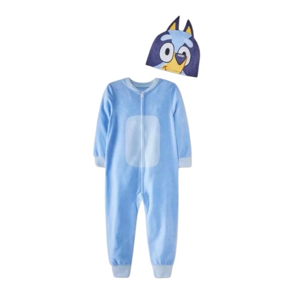 NWT BLUEY BLANKET SLEEPER WITH CAP Toddler 3T SOFT FLEECE PAJAMA - Picture 5 of 9